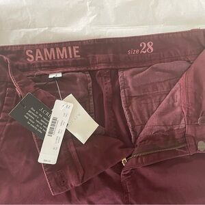 J. Crew Sammie Pants, Maroon, Size 28, NWT